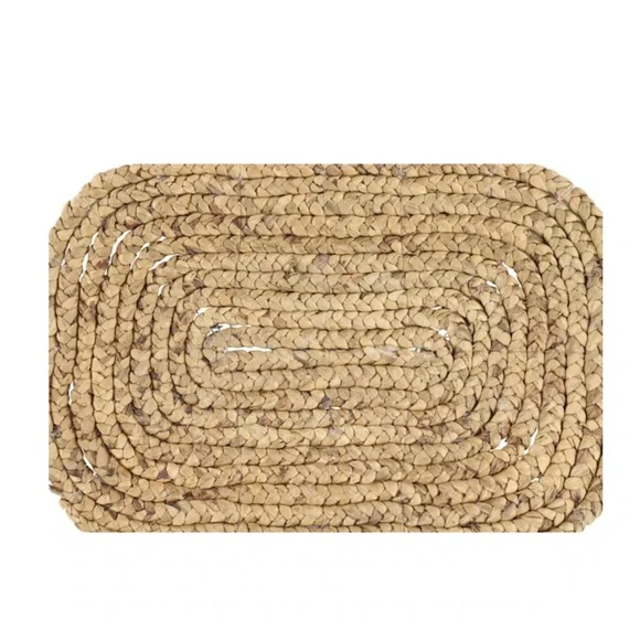 Rectangular Braided BrownWater Hyacinth Placemat - Set of 4GINGER BIRCH STUDIO